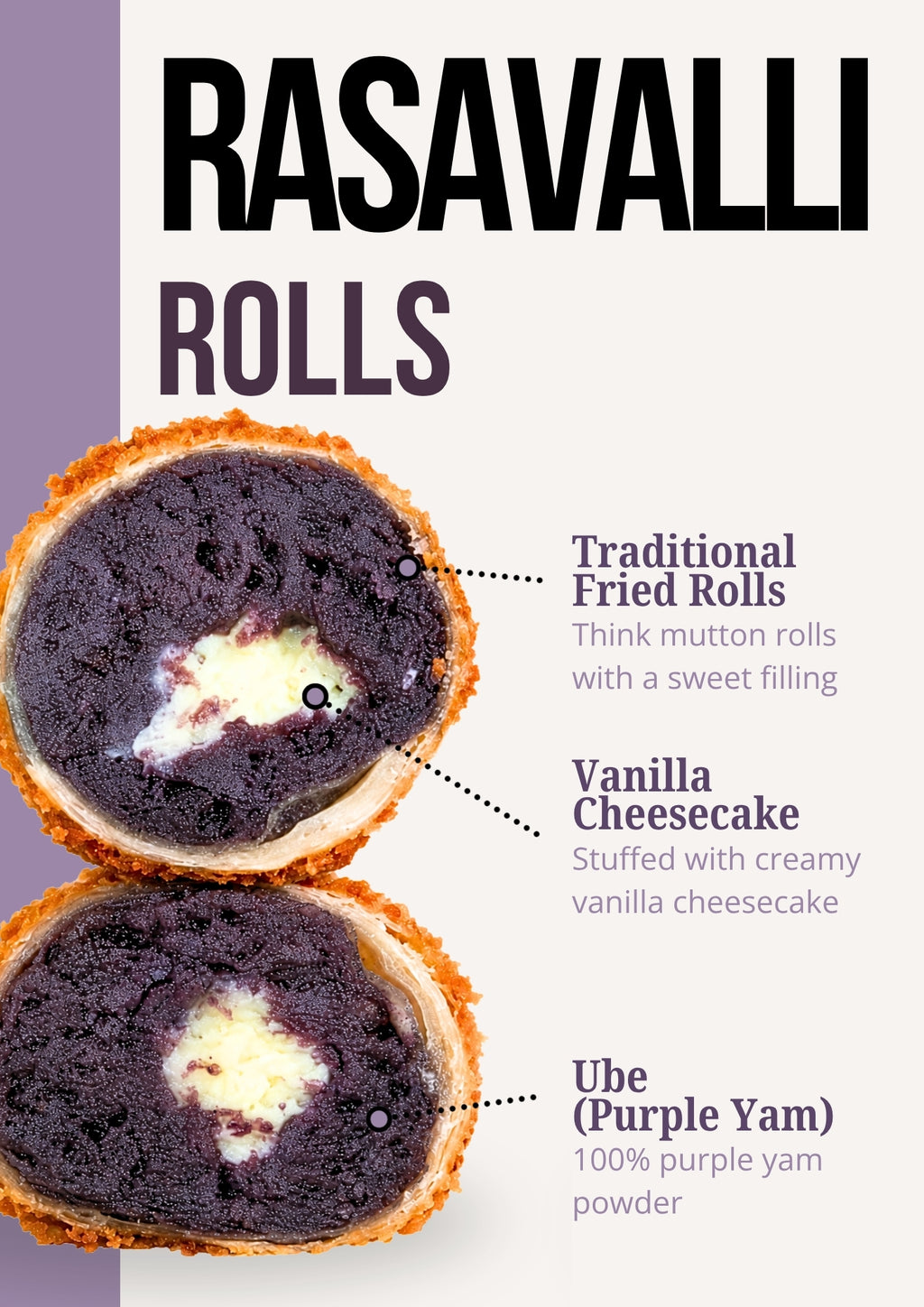Rasavalli (Ube) Cheesecake Rolls Pre-Order