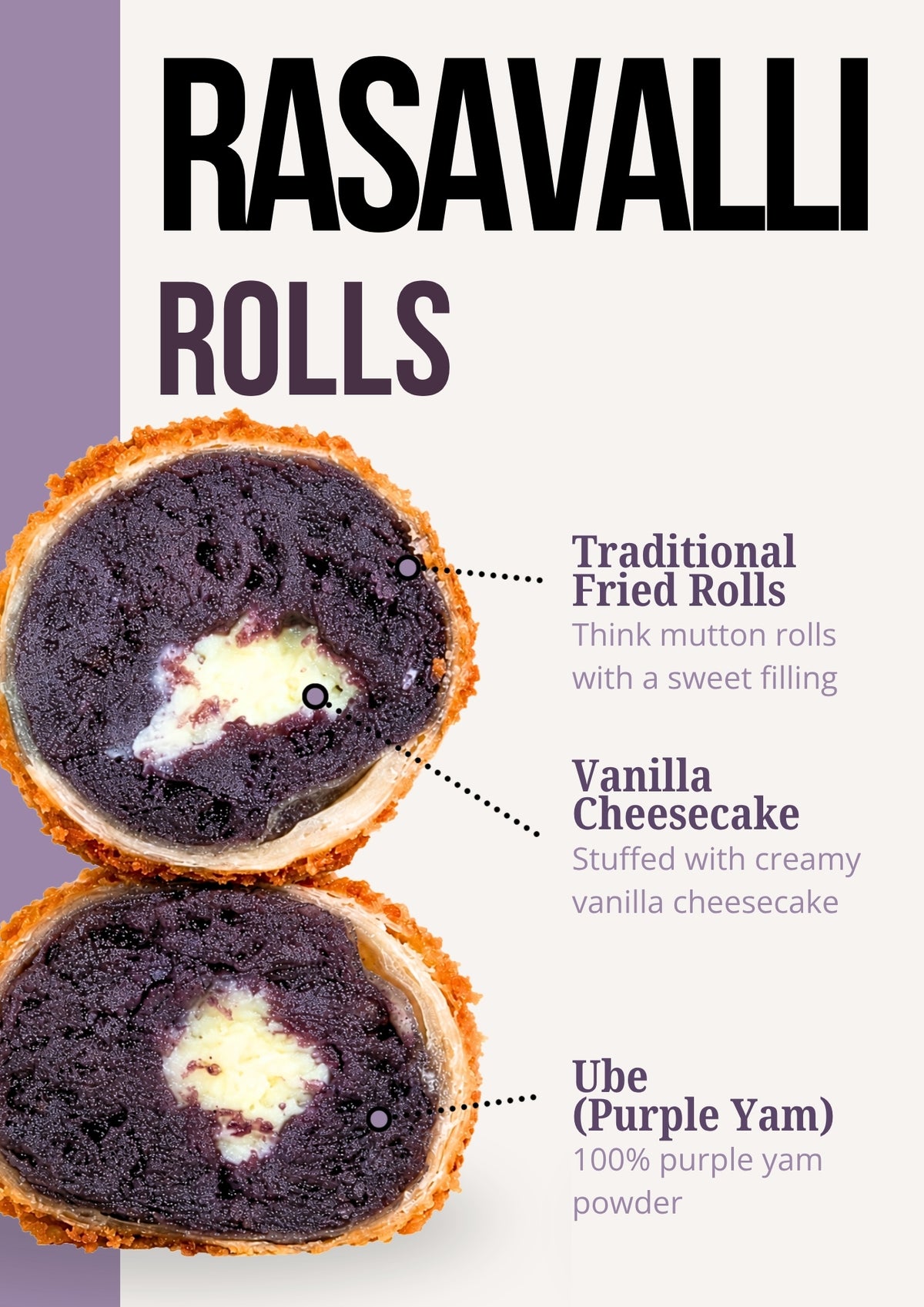 Rasavalli (Ube) Cheesecake Rolls Pre-Order